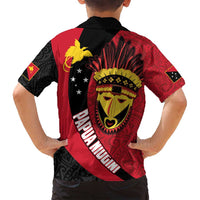 Papua New Guinea Mask Festival Family Matching Off Shoulder Maxi Dress and Hawaiian Shirt Papua Niugini Tribe Mask Melanesian Pattern