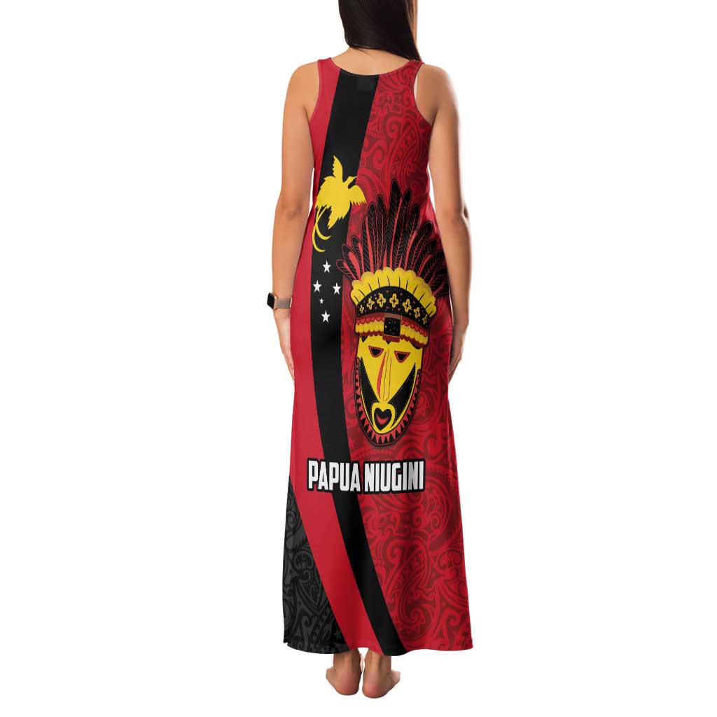 Papua New Guinea Mask Festival Family Matching Tank Maxi Dress and Hawaiian Shirt Papua Niugini Tribe Mask Melanesian Pattern