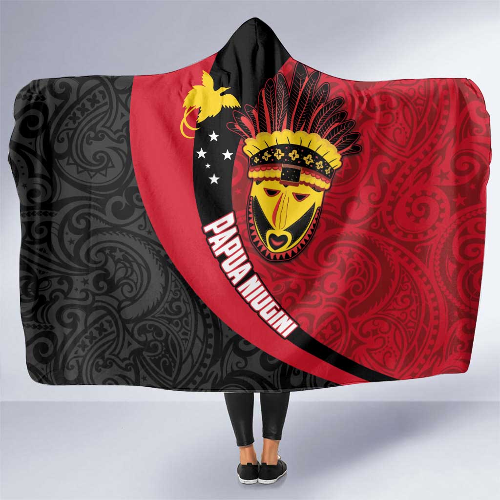 Papua New Guinea Mask Festival Hooded Blanket Papua Niugini Tribe Mask Melanesian Pattern