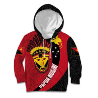 Papua New Guinea Mask Festival Kid Hoodie Papua Niugini Tribe Mask Melanesian Pattern