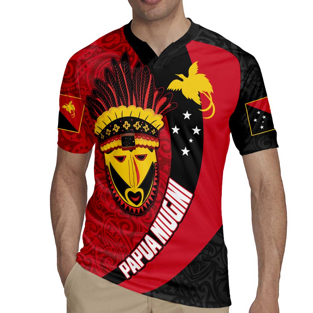 Papua New Guinea Mask Festival Rugby Jersey Papua Niugini Tribe Mask Melanesian Pattern