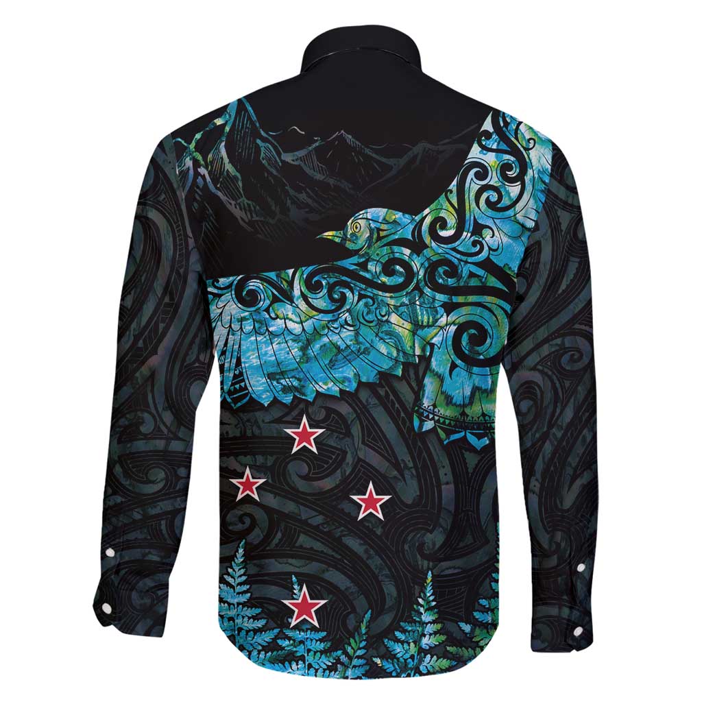 New Zealand Kea Bird Family Matching Mermaid Dress and Hawaiian Shirt Maori Tattoo and Silver Fern Paua Shell Style LT03 - Polynesian Pride
