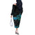 New Zealand Kea Bird Off The Shoulder Long Sleeve Dress Maori Tattoo and Silver Fern Paua Shell Style