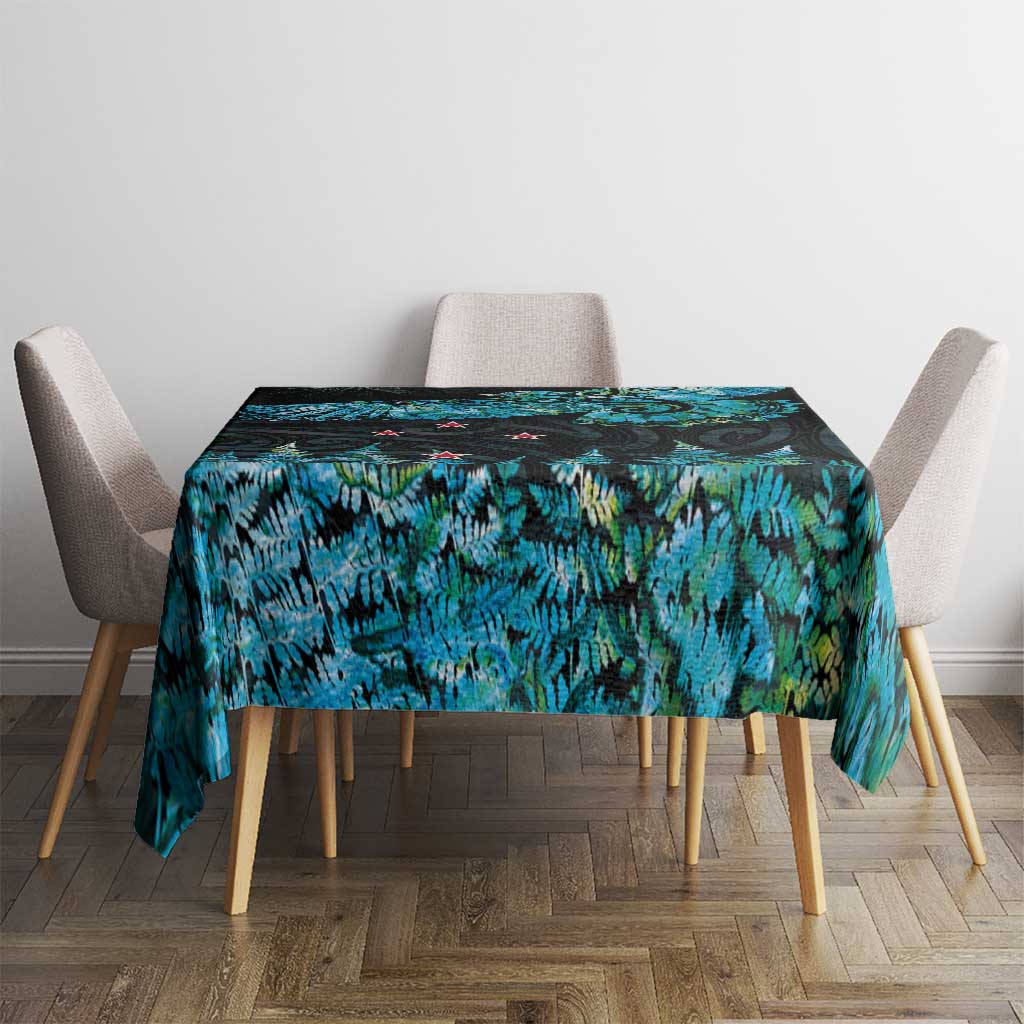New Zealand Kea Bird Tablecloth Maori Tattoo and Silver Fern Paua Shell Style