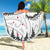 New Zealand Kea Bird Beach Blanket Maori Tattoo and Silver Fern White Color