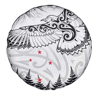 New Zealand Kea Bird Spare Tire Cover Maori Tattoo and Silver Fern White Color