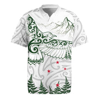New Zealand Kea Bird Rugby Jersey Maori Tattoo and Silver Fern Green Color