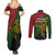 Papua New Guinea Chimbu Province Couples Matching Summer Maxi Dress and Long Sleeve Button Shirts PNG Birds Of Paradise Polynesian Arty Style LT03 - Polynesian Pride