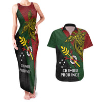 Papua New Guinea Chimbu Province Couples Matching Tank Maxi Dress and Hawaiian Shirt PNG Birds Of Paradise Polynesian Arty Style LT03 Green - Polynesian Pride