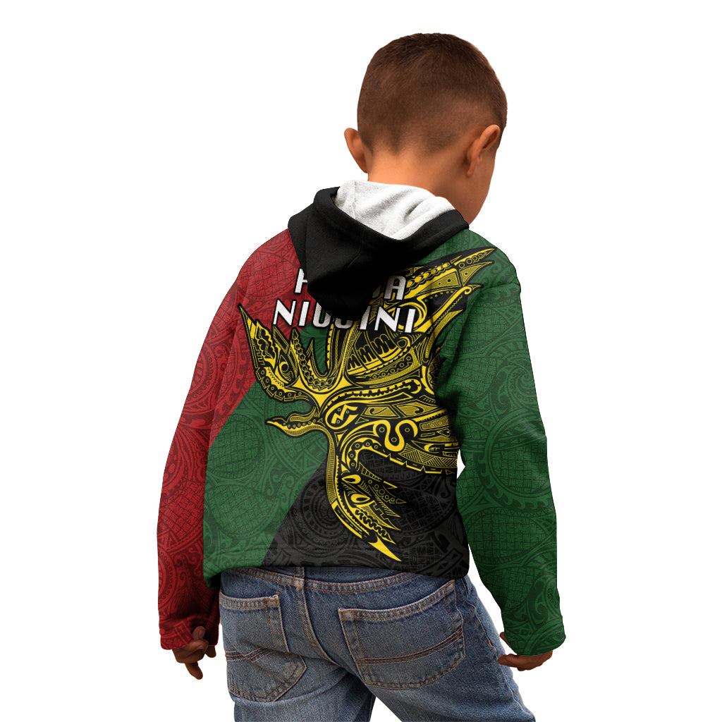 Papua New Guinea Chimbu Province Kid Hoodie PNG Birds Of Paradise Polynesian Arty Style LT03 - Polynesian Pride