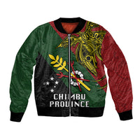 Custom Papua New Guinea Chimbu Province Bomber Jacket PNG Birds Of Paradise Polynesian Arty Style LT03 Unisex Green - Polynesian Pride