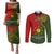Papua New Guinea Eastern Highlands Province Couples Matching Puletasi Dress and Long Sleeve Button Shirts PNG Birds Of Paradise Polynesian Arty Style LT03 Green - Polynesian Pride