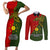 Papua New Guinea Eastern Highlands Province Couples Matching Short Sleeve Bodycon Dress and Long Sleeve Button Shirts PNG Birds Of Paradise Polynesian Arty Style LT03 Green - Polynesian Pride