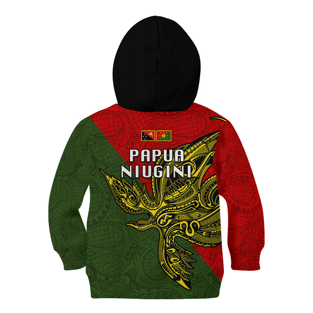 Papua New Guinea Eastern Highlands Province Kid Hoodie PNG Birds Of Paradise Polynesian Arty Style LT03 - Polynesian Pride
