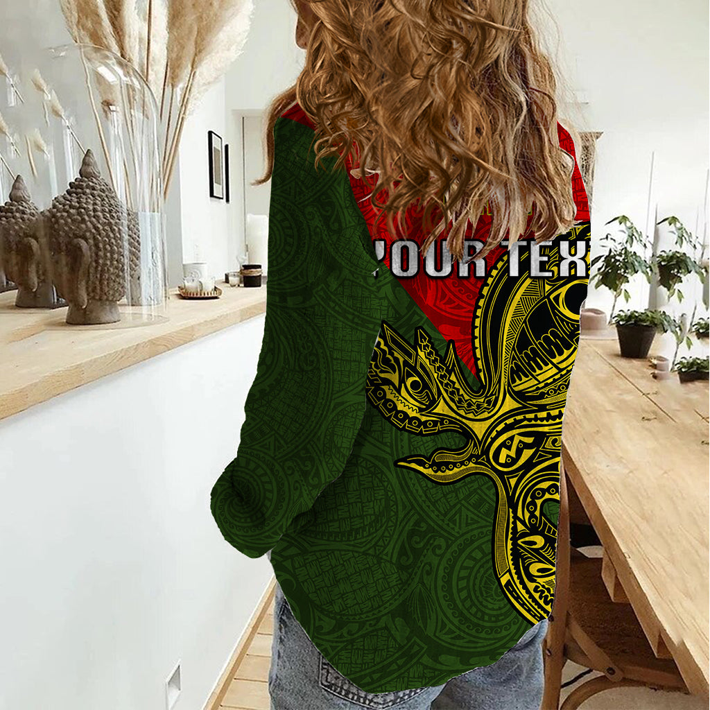Custom Papua New Guinea Eastern Highlands Province Women Casual Shirt PNG Birds Of Paradise Polynesian Arty Style LT03 - Polynesian Pride
