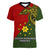 Custom Papua New Guinea Eastern Highlands Province Women V Neck T Shirt PNG Birds Of Paradise Polynesian Arty Style LT03 Female Green - Polynesian Pride
