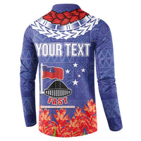 FAST Party Samoa Button Sweatshirt Ula Fala Teuila Polynesian Tapa Pattern