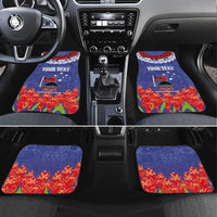 FAST Party Samoa Car Mats Ula Fala Teuila Polynesian Tapa Pattern LT03 Set 4pcs Blue - Polynesian Pride