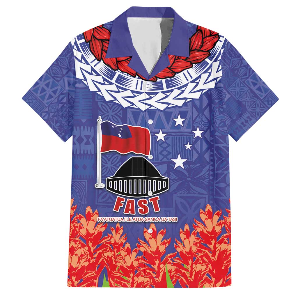 FAST Party Samoa Hawaiian Shirt Ula Fala Teuila Polynesian Tapa Pattern LT03 Blue - Polynesian Pride