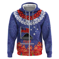 FAST Party Samoa Hoodie Ula Fala Teuila Polynesian Tapa Pattern LT03 Zip Hoodie Blue - Polynesian Pride