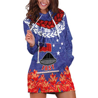 FAST Party Samoa Hoodie Dress Ula Fala Teuila Polynesian Tapa Pattern LT03 Blue - Polynesian Pride