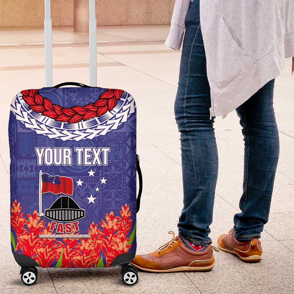 FAST Party Samoa Luggage Cover Ula Fala Teuila Polynesian Tapa Pattern LT03 Blue - Polynesian Pride