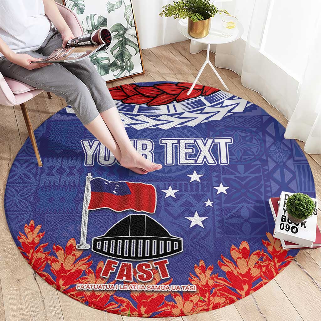 FAST Party Samoa Round Carpet Ula Fala Teuila Polynesian Tapa Pattern LT03 - Polynesian Pride
