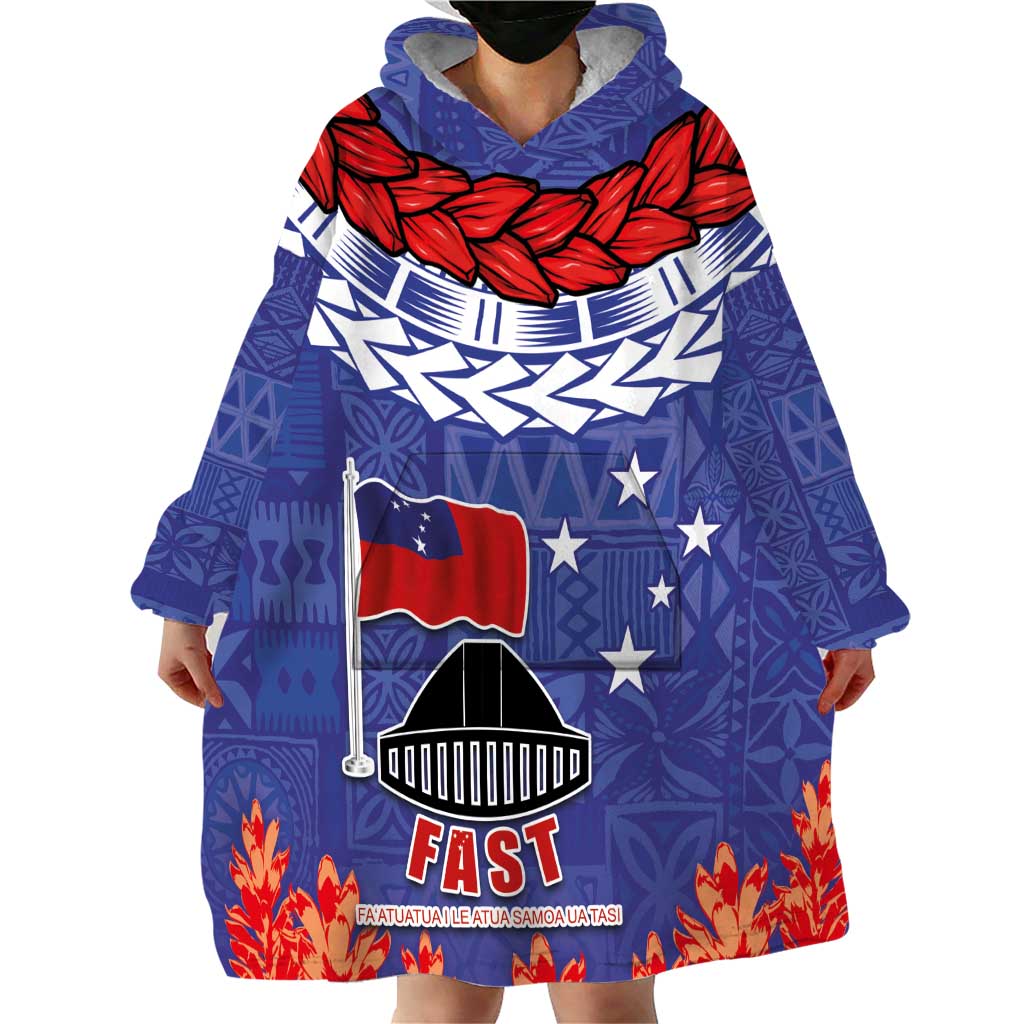 FAST Party Samoa Wearable Blanket Hoodie Ula Fala Teuila Polynesian Tapa Pattern LT03 - Polynesian Pride