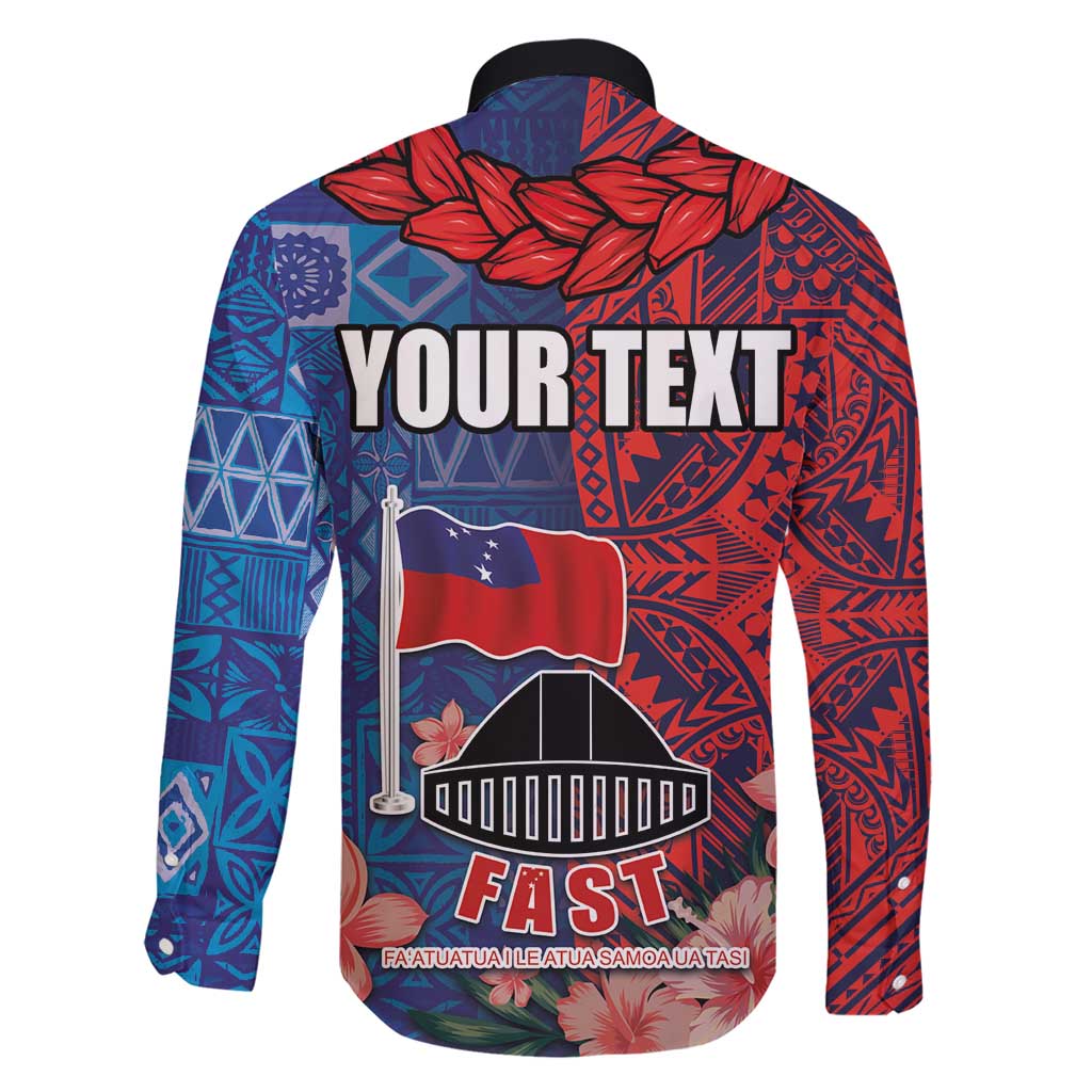 CHOGM FAST Samoa 2024 Family Matching Short Sleeve Bodycon Dress and Hawaiian Shirt Samoan Tapa Tribal and Ornament Pattern with Hibiscus