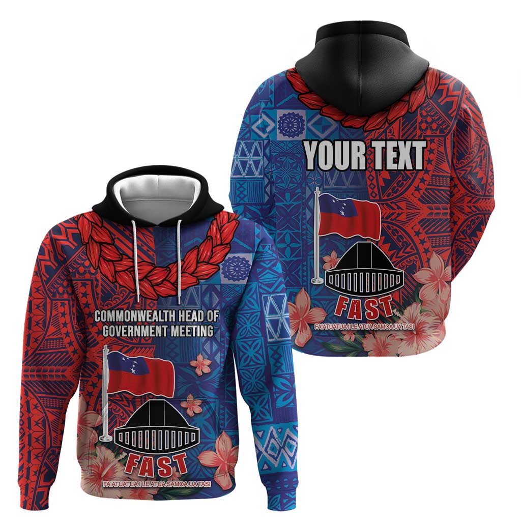 CHOGM FAST Samoa 2024 Hoodie Samoan Tapa Tribal and Ornament Pattern with Hibiscus LT03 - Polynesian Pride