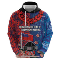 CHOGM FAST Samoa 2024 Hoodie Samoan Tapa Tribal and Ornament Pattern with Hibiscus LT03 - Polynesian Pride