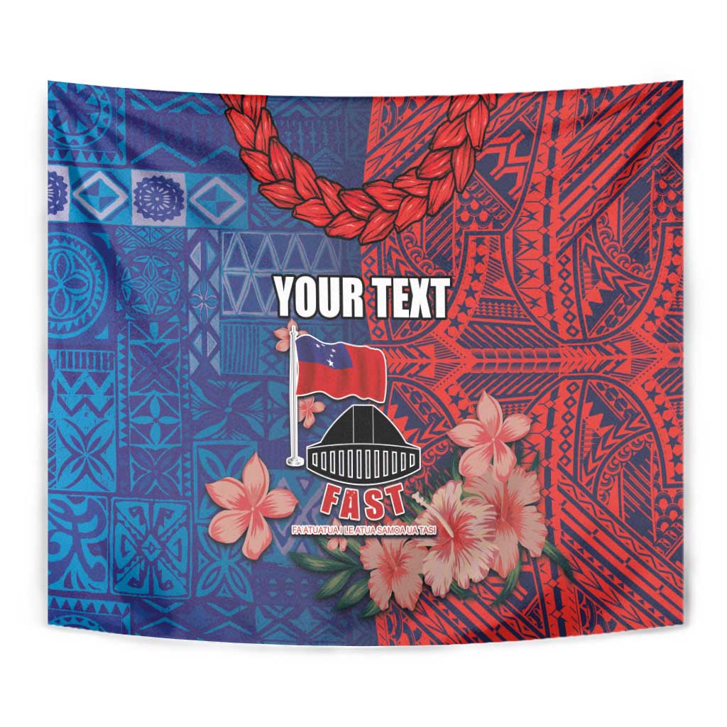 CHOGM FAST Samoa 2024 Tapestry Samoan Tapa Tribal and Ornament Pattern with Hibiscus