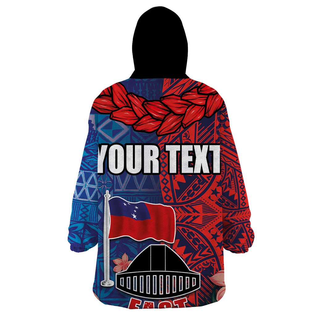CHOGM FAST Samoa 2024 Wearable Blanket Hoodie Samoan Tapa Tribal and Ornament Pattern with Hibiscus LT03 - Polynesian Pride