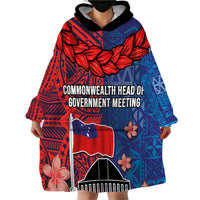 CHOGM FAST Samoa 2024 Wearable Blanket Hoodie Samoan Tapa Tribal and Ornament Pattern with Hibiscus LT03 - Polynesian Pride