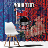CHOGM FAST Samoa 2024 Window Curtain Samoan Tapa Tribal and Ornament Pattern with Hibiscus LT03 - Polynesian Pride