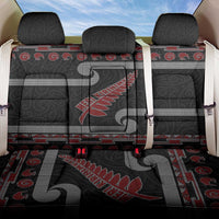 New Zealand Christmas Back Car Seat Cover Meri Kirihimete Silver Fern Knit Style Red Color - Polynesian Pride