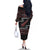New Zealand Christmas Family Matching Off The Shoulder Long Sleeve Dress and Hawaiian Shirt Meri Kirihimete Silver Fern Knit Style Red Color - Polynesian Pride