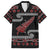 New Zealand Christmas Family Matching Off Shoulder Short Dress and Hawaiian Shirt Meri Kirihimete Silver Fern Knit Style Red Color - Polynesian Pride