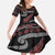 New Zealand Christmas Family Matching Summer Maxi Dress and Hawaiian Shirt Meri Kirihimete Silver Fern Knit Style Red Color - Polynesian Pride