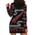 New Zealand Christmas Hoodie Dress Meri Kirihimete Silver Fern Knit Style Red Color - Polynesian Pride