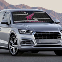 New Zealand Christmas Auto Sun Shade Meri Kirihimete Silver Fern Knit Style Pink Color - Polynesian Pride