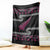 New Zealand Christmas Blanket Meri Kirihimete Silver Fern Knit Style Pink Color - Polynesian Pride