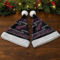 New Zealand Christmas Santa Hat Meri Kirihimete Silver Fern Knit Style Pink Color - Polynesian Pride
