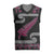 New Zealand Christmas Knitted V-Neck Vest Meri Kirihimete Silver Fern Knit Style Pink Color - Polynesian Pride