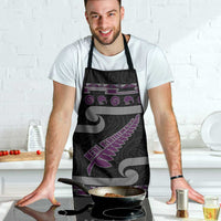 New Zealand Christmas Apron Meri Kirihimete Silver Fern Knit Style Purple Color - Polynesian Pride