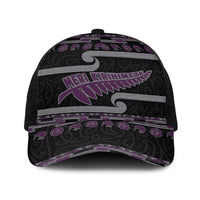 New Zealand Christmas Baseball Net Cap Meri Kirihimete Silver Fern Knit Style Purple Color - Polynesian Pride