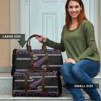 New Zealand Christmas Travel Bag Meri Kirihimete Silver Fern Knit Style Purple Color - Polynesian Pride