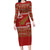 New Zealand Christmas Family Matching Long Sleeve Bodycon Dress and Hawaiian Shirt Meri Kirihimete Silver Fern Knit Style Green Color - Polynesian Pride