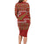 New Zealand Christmas Family Matching Long Sleeve Bodycon Dress and Hawaiian Shirt Meri Kirihimete Silver Fern Knit Style Green Color - Polynesian Pride