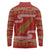 New Zealand Christmas Long Sleeve Polo Shirt Meri Kirihimete Silver Fern Knit Style Green Color - Polynesian Pride